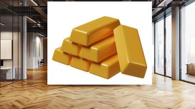 Gold stack 3d illustration Wall mural