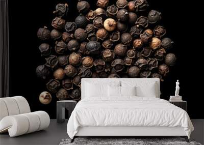 High-Resolution Image of Black Pepper Grains on a Solid Background Wall mural