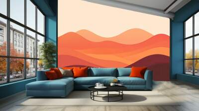 Sunset Orange and Peach Gradient Vector Background, Evoking Warmth and Tranquility Wall mural