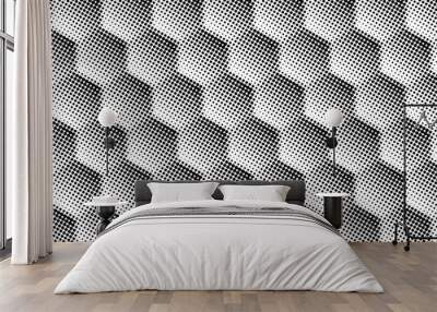 hexagon background halftone pattern gradient vector illustration isolated on white Wall mural