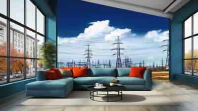 Electricity pylons Wall mural