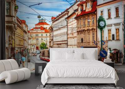 Prague street Wall mural