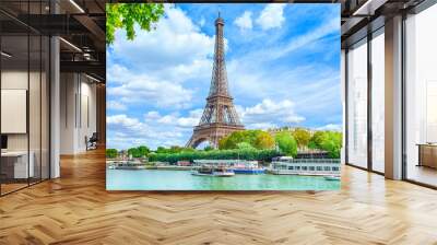 View of Paris with Eiffel tower Wall mural