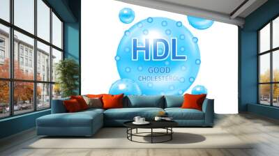 Types of cholesterol with good HDL High density lipoprotein and bad LDL Low Density Lipoprotein. Cholesterol artery thrombosis microvascular disease. Icons isolated on a white background. ​​3D Vector. Wall mural