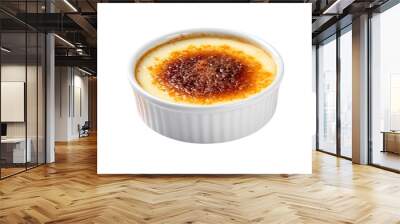 Creme Brulee on white isolated on clear png background and transparent background. Bakery and pastry concept for cafe and restaurent, AI generative.  Wall mural