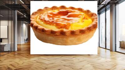 Fresh raw organic egg tart bakery on white isolated on clear png background and transparent background. Bakery and pastry concept for cafe and restaurent, AI generative.	 Wall mural