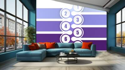 Infographic process design 7 options or steps. Wall mural