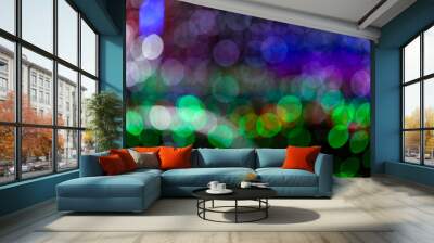 Blurred night light bokeh background Wall mural