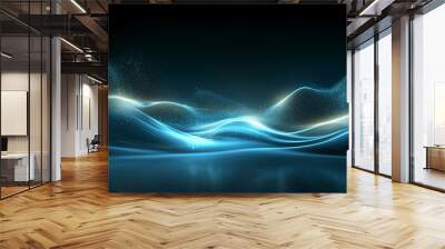 Ethereal Digital Waves, a Dance of Light and Motion Wall mural