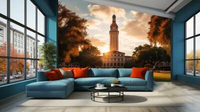 Texas at Austin stands as a bastion of knowledge and innovation. The majestic tower of the Main Building commands attention Wall mural