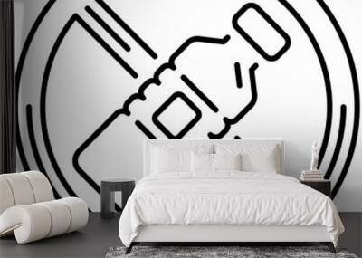 No Plastic Bottle Outline Icon Wall mural