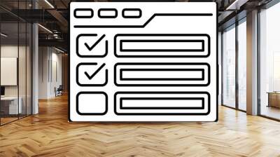 Website Checklist Outline Icon Wall mural