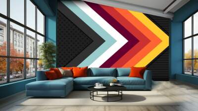 Abstract arrow retro background with colorful stripes Wall mural