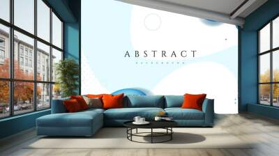 abstract banner background with blue fluid and geometric shapes. vector illustration Wall mural