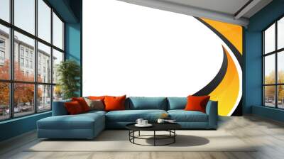 abstract ornge and black wavy shapes background. vector illustration Wall mural