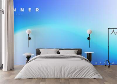 abstract wave blurred banner background with blue color Wall mural