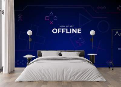 gaming offline streaming banner design with blue and pink gradient geometric composition Wall mural