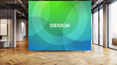 green blue gradient color background with circle and halftone. great for website, social media post, presentation, banner, poster, etc. Wall mural