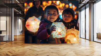 Lantern Festival in China Document a family parties Wall mural