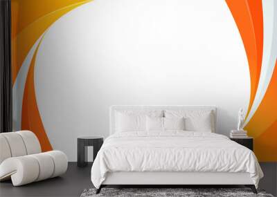 orange abstract background with wavy shape Wall mural