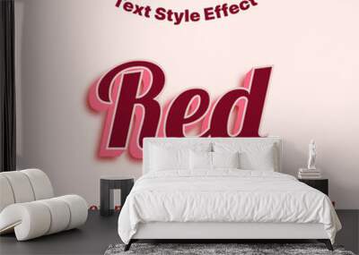 red text effect design in vintage style. vector illustration Wall mural