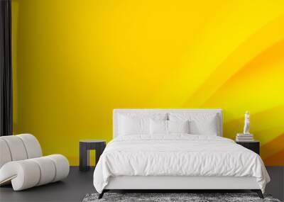 yellow abstract background with overlapping wavy line shapes Wall mural