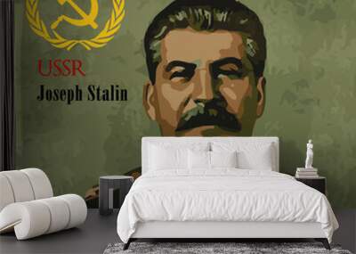 USSR Leader In World War 2 History Joseph Stalin Communist Soviet Union Wall mural