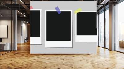 Blank polaroid photo frame mockup template set. Isolated background vector Wall mural