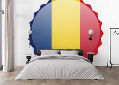 Flag icon of Romania. Isolated vector Wall mural