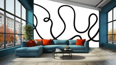 Minimalist abstract black continuous line design. Vector illustration Wall mural