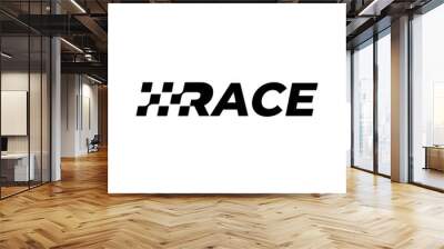 Vector Race Flag Logo Wall mural