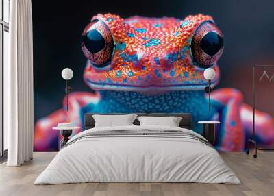 beautiful colorful frog cute print illustration Wall mural