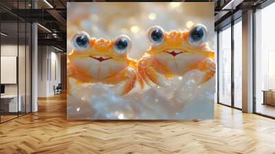 cute print illustration of two baby crabs Wall mural