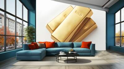 gold block weighing 200g on a white background Wall mural