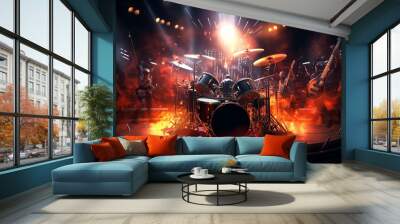 live concert rhythm music band 3d rendering element Wall mural