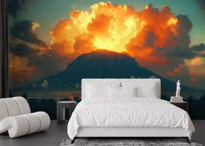 natural view of Aso Rock mountain in Abuja Nigeria Wall mural