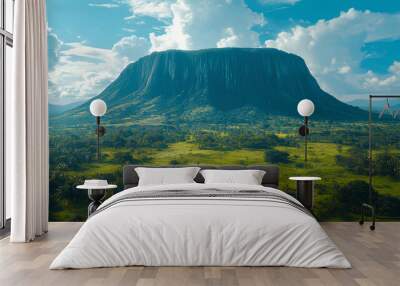 natural view of Aso Rock mountain in Abuja Nigeria Wall mural