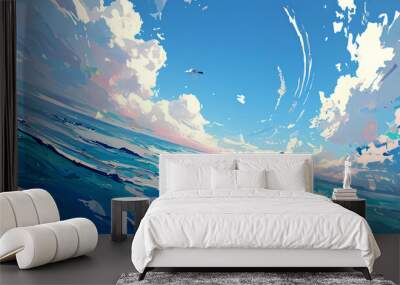 vast seas, impressive action Wall mural