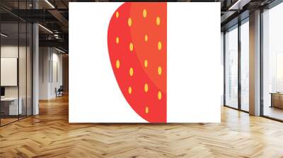 illustration of ripe and sliced ​​strawberries Wall mural