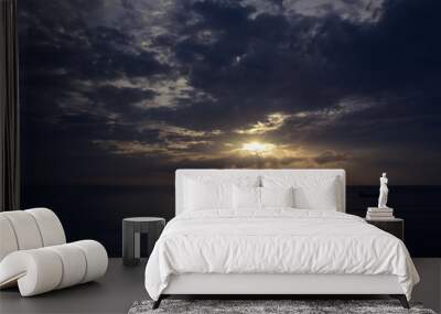 Cloudy sunset over the ocean Wall mural