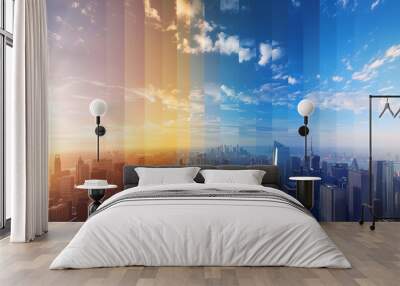 city in the sky Wall mural