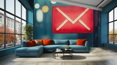 3D email icon symbolizing communication and message delivery Wall mural