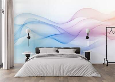 Abstract Wave Background with Blue and Pink Hues Wall mural