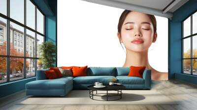 Beautiful Woman with Closed Eyes  Skincare  Beauty  Portrait Wall mural