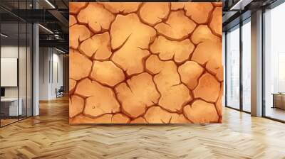 Cracked Dry Earth Texture Seamless Pattern Background Wall mural