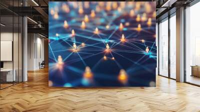 Global Network Connection   Abstract Social Media Concept Wall mural