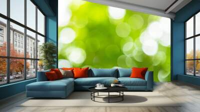 Green bokeh light background blur Wall mural