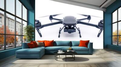 Modern quadcopter drone with high-resolution camera Wall mural