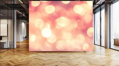 Sparkling city lights bokeh, abstract blurred background for festive celebrations Wall mural