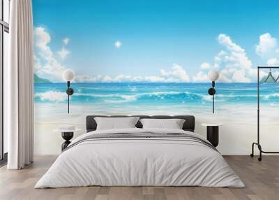 Starfish serenity, a captivating coastal scene of marine life on the beach two Wall mural